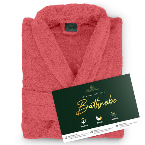 Premium Cotton Bathrobe – Soft, Cozy & Absorbent – Elegant Dusty Pink