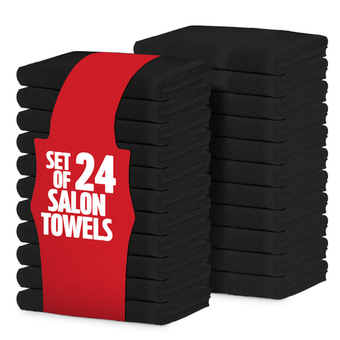 Premium Cotton Salon Towel – Soft, Absorbent & Durable – 16x27 Inches – Elegant Black